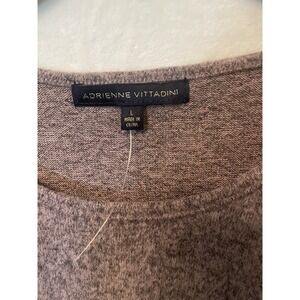 Adrienne Vittadini womens sweater purple Large scalloped rhinestones NWOT